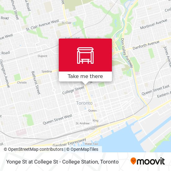 Yonge St at College St - College Station map