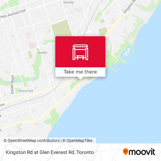 Kingston Rd at Glen Everest Rd map