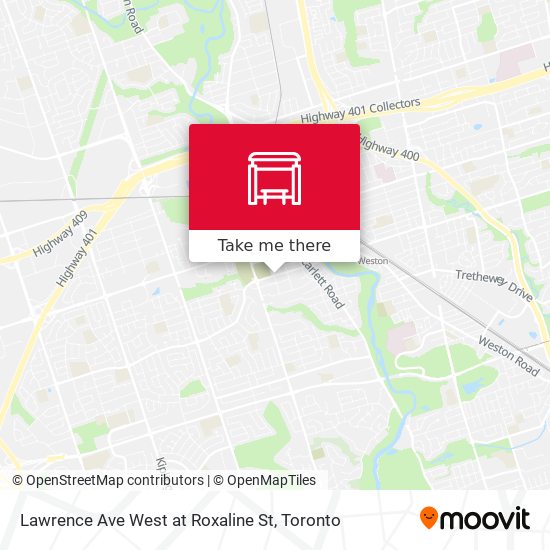 Lawrence Ave West at Roxaline St map