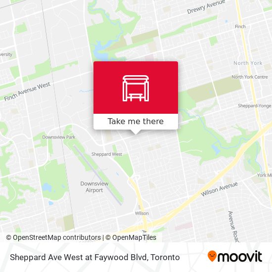 Sheppard Ave West at Faywood Blvd map