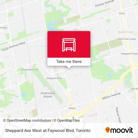 Sheppard Ave West at Faywood Blvd map