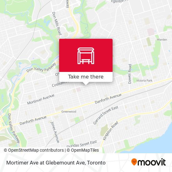 Mortimer Ave at Glebemount Ave map