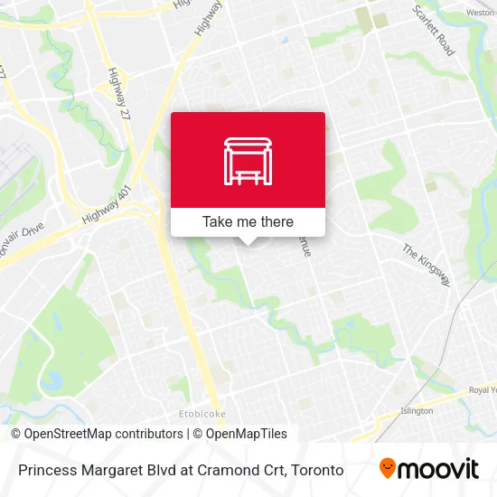 Princess Margaret Blvd at Cramond Crt map