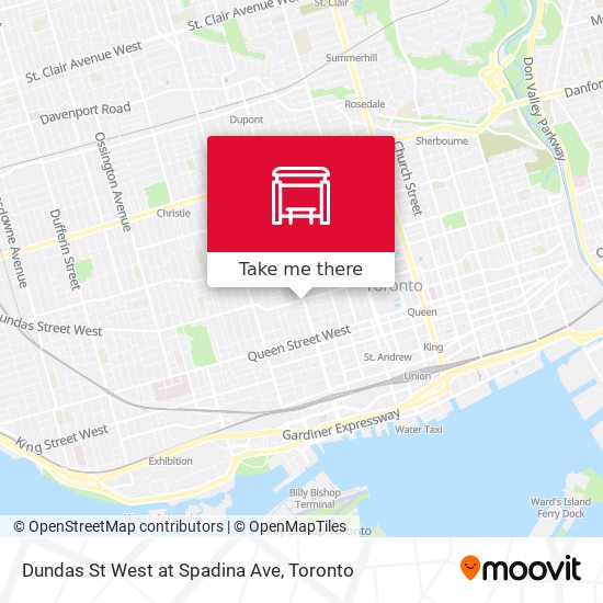 Dundas St West at Spadina Ave map