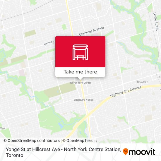 Yonge St at Hillcrest Ave - North York Centre Station plan