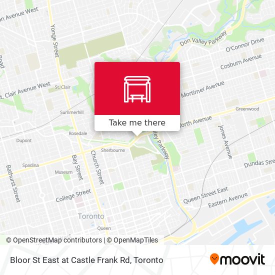 Bloor St East at Castle Frank Rd map