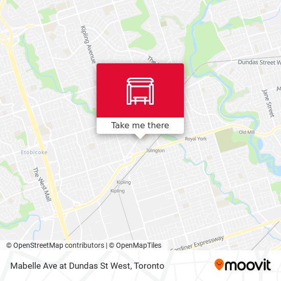 Mabelle Ave at Dundas St West map