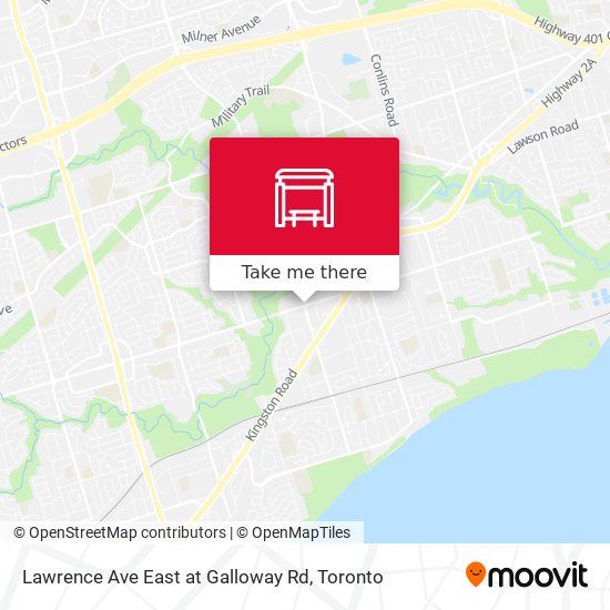 Lawrence Ave East at Galloway Rd map