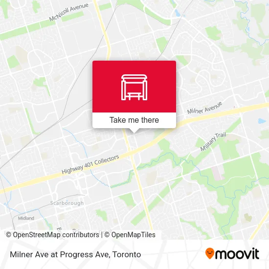 Milner Ave at Progress Ave map