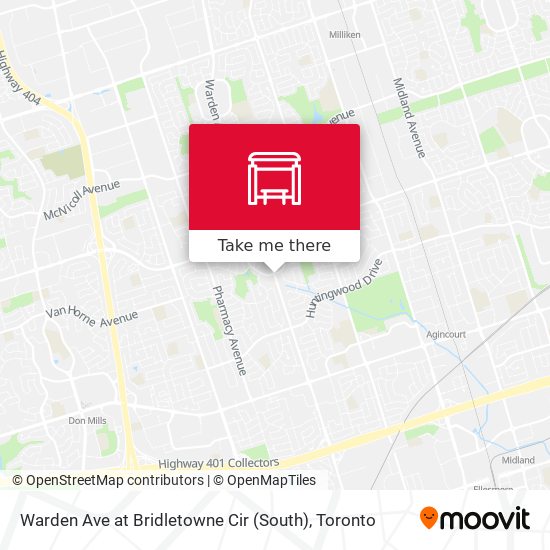 How to get to Warden Ave at Bridletowne Cir (South) in Toronto by Bus,  Train or Subway?