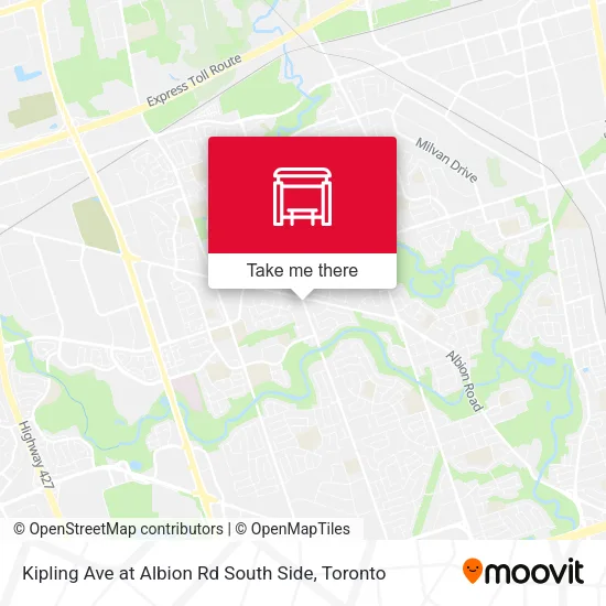 Kipling Ave at Albion Rd South Side map
