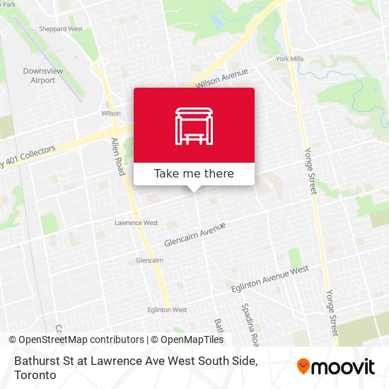 Bathurst St at Lawrence Ave West South Side map