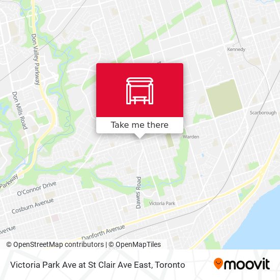 Victoria Park Ave at St Clair Ave East map