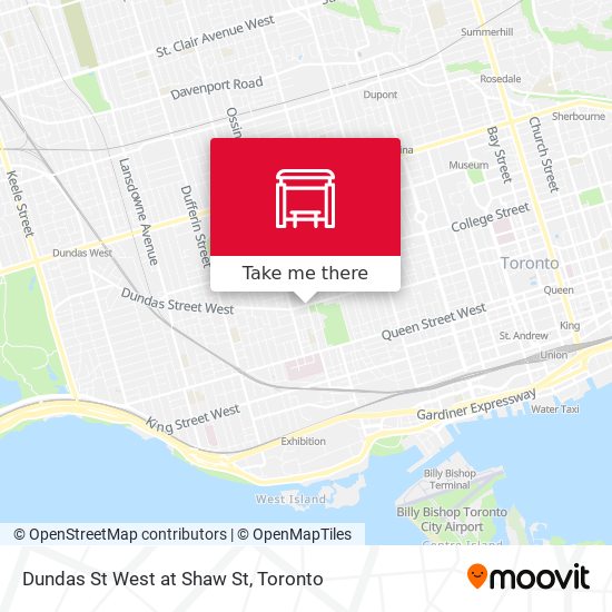 Dundas St West at Shaw St map