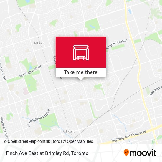 Finch Ave East at Brimley Rd map