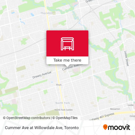 Cummer Ave at Willowdale Ave map