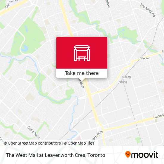 The West Mall at Leavenworth Cres map