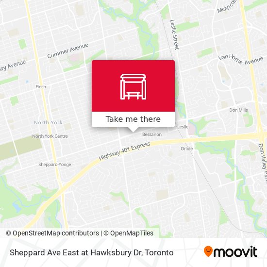 Sheppard Ave East at Hawksbury Dr map