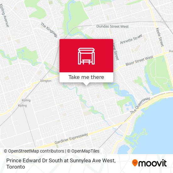 Prince Edward Dr South at Sunnylea Ave West map