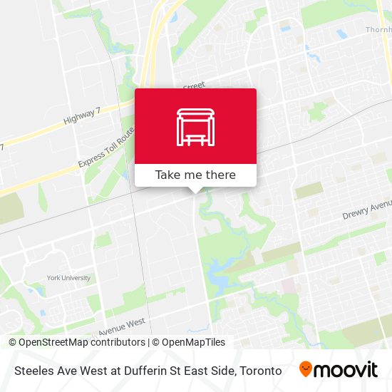 Steeles Ave West at Dufferin St East Side map