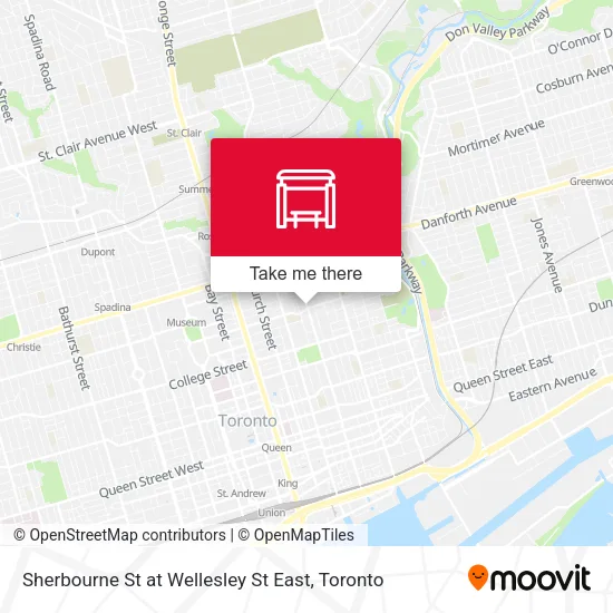 Sherbourne St at Wellesley St East map