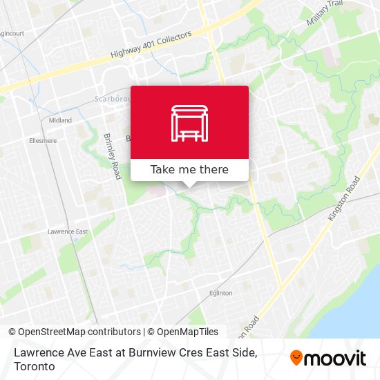 Lawrence Ave East at Burnview Cres East Side map