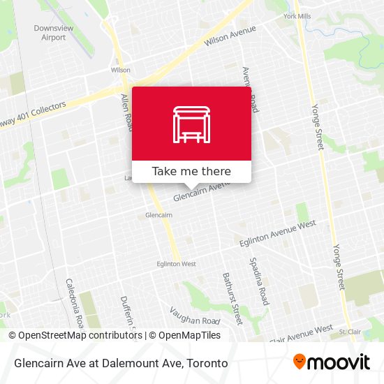 Glencairn Ave at Dalemount Ave map