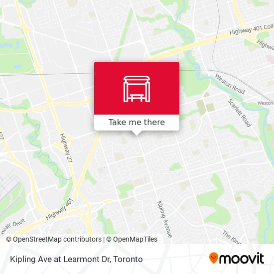 Kipling Ave at Learmont Dr map