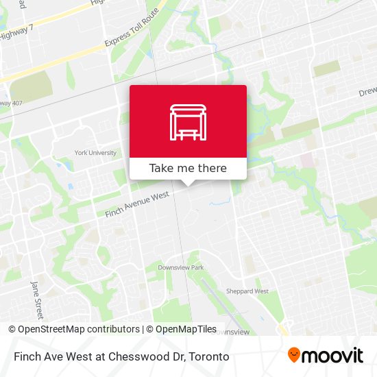 Finch Ave West at Chesswood Dr map