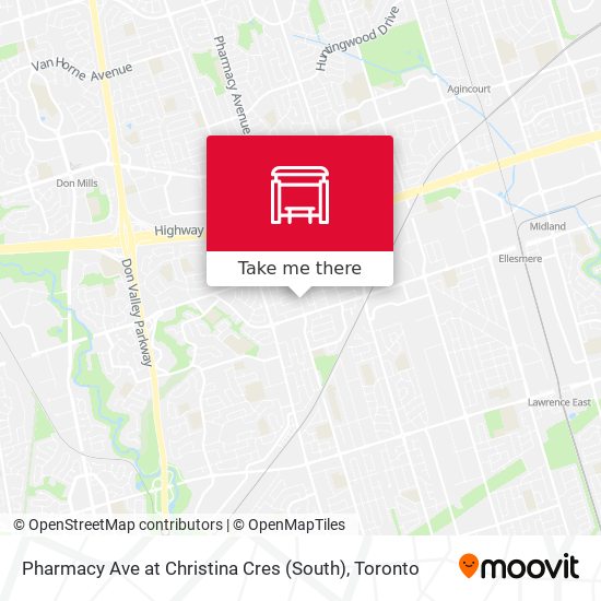 Pharmacy Ave at Christina Cres (South) map