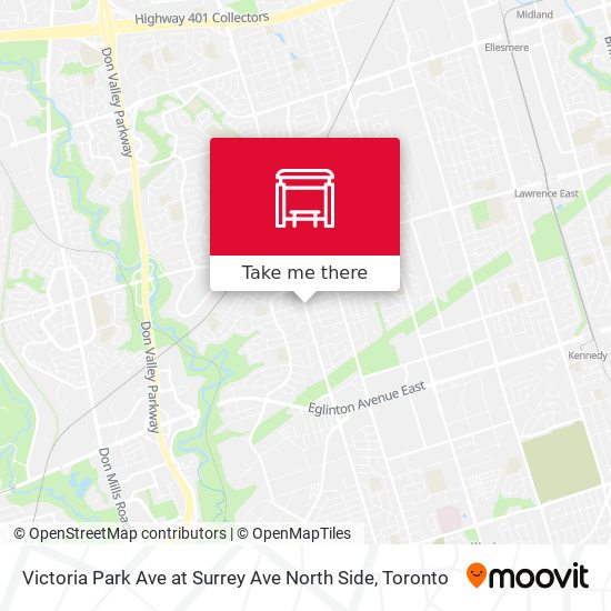 Victoria Park Ave at Surrey Ave North Side map