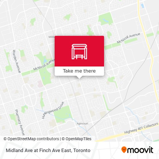 Midland Ave at Finch Ave East map