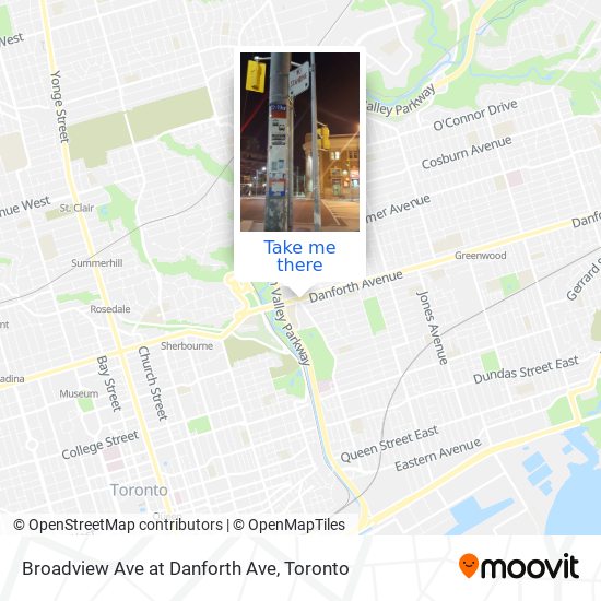 Broadview Ave at Danforth Ave map