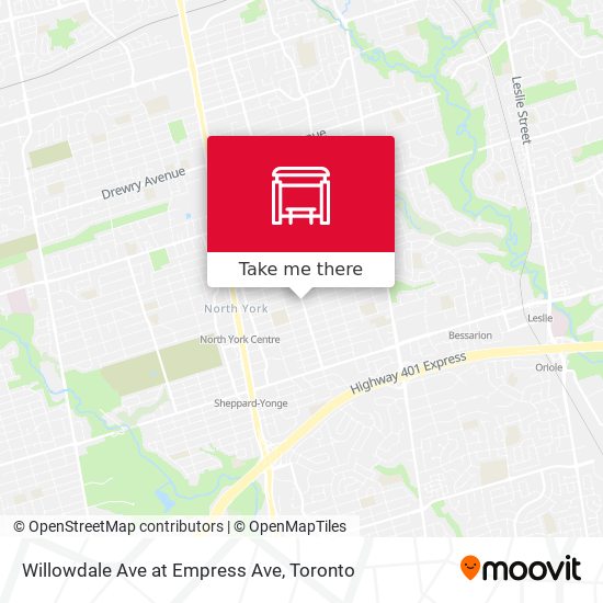 Willowdale Ave at Empress Ave map