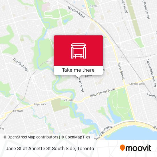 Jane St at Annette St South Side map