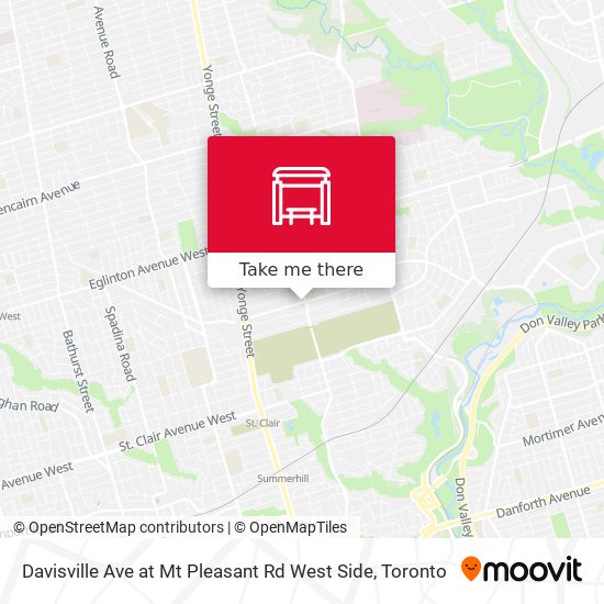 Davisville Ave at Mt Pleasant Rd West Side map