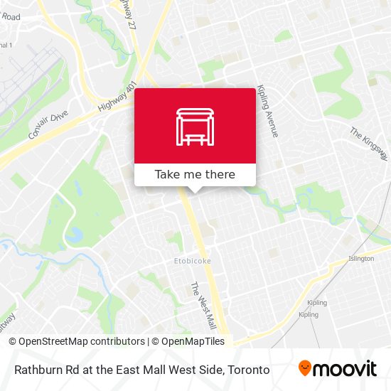 Rathburn Rd at the East Mall West Side map