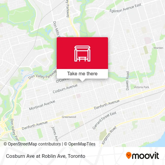 Cosburn Ave at Roblin Ave map