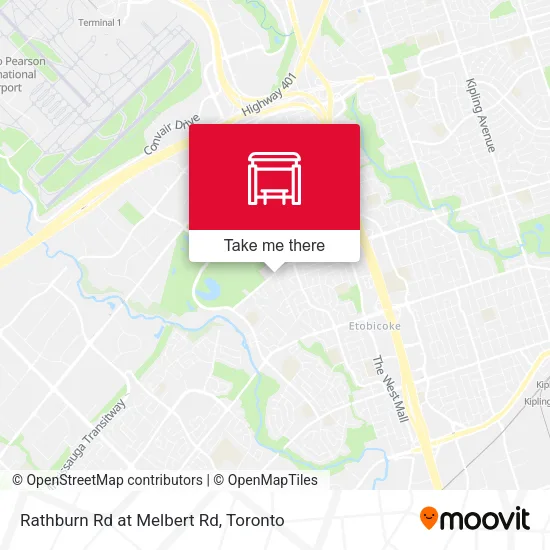 Rathburn Rd at Melbert Rd map