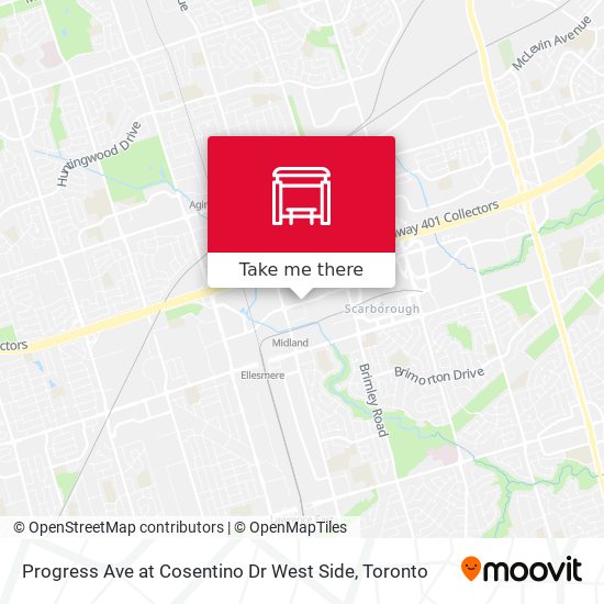 Progress Ave at Cosentino Dr West Side map