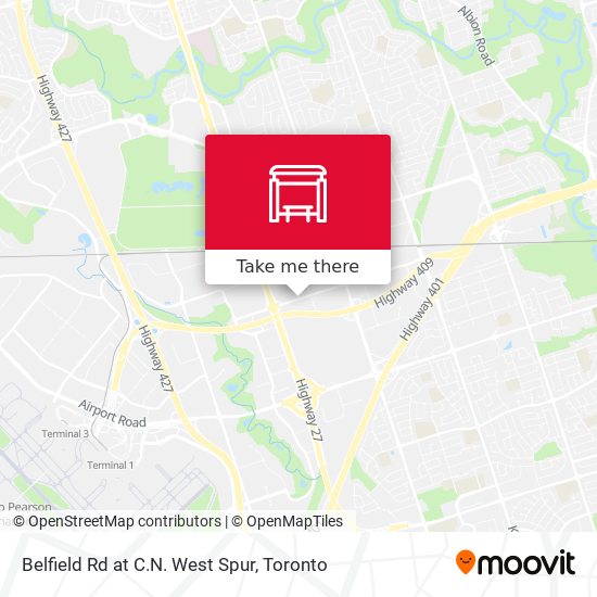 Belfield Rd at C.N. West Spur map