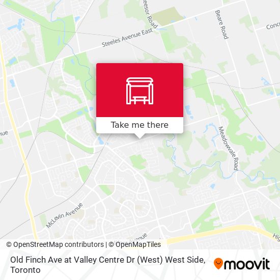 Old Finch Ave at Valley Centre Dr (West) West Side map