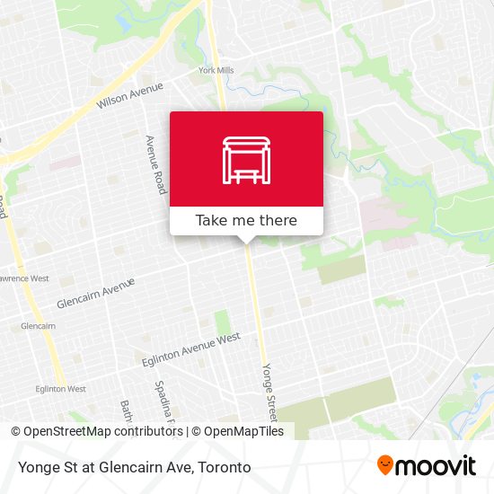 Yonge St at Glencairn Ave map