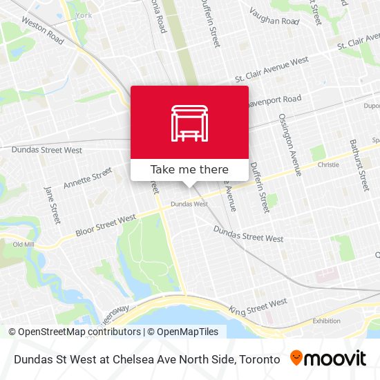Dundas St West at Chelsea Ave North Side map