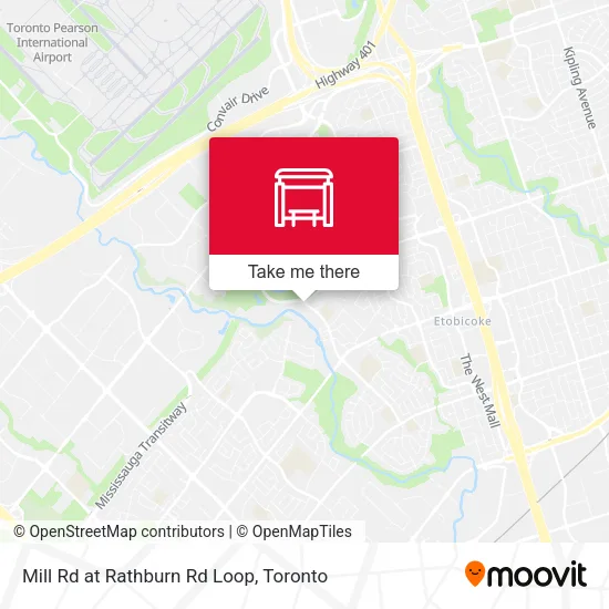 Mill Rd at Rathburn Rd Loop map