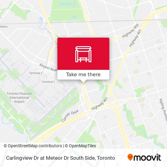 Carlingview Dr at Meteor Dr South Side map