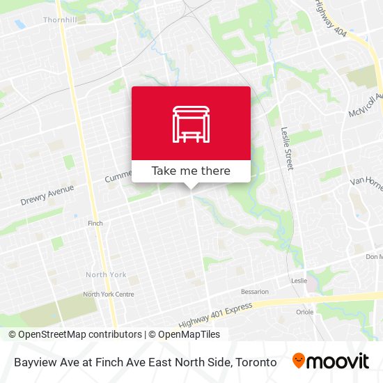Bayview Ave at Finch Ave East North Side map