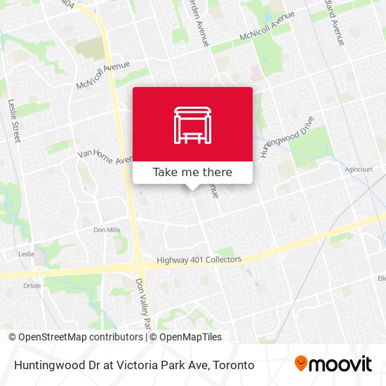 Huntingwood Dr at Victoria Park Ave map