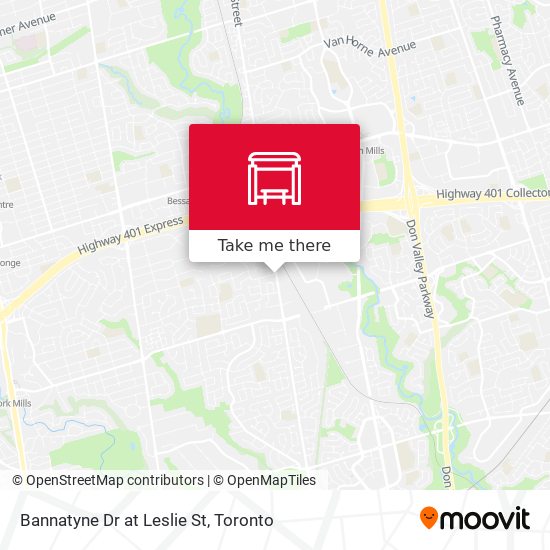 Bannatyne Dr at Leslie St map