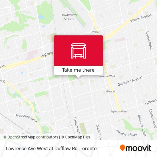 Lawrence Ave West at Dufflaw Rd map